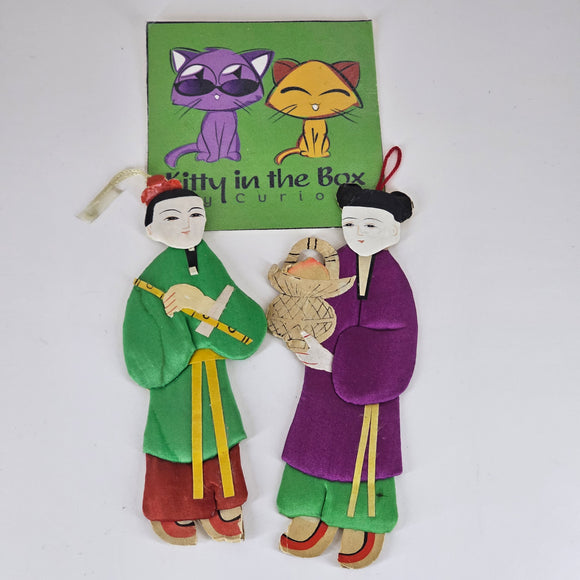 Chinese Couple - Paper and Fabric Doll Charm