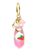 Colorful Fruit Bottle Drink Charm with Keyring