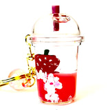 Various fun Styles of Strawberry Charm with Keyring
